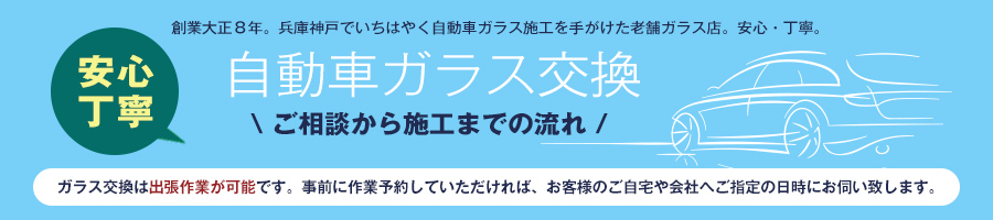 自動車ガラス交換のご相談から施工までの流れ